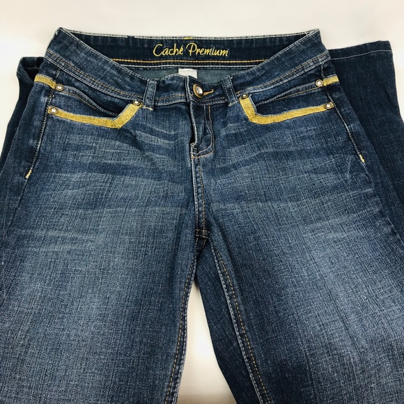 CACHE Premium Golden Stitch Jeans Sz 6 - Picture 1 of 7